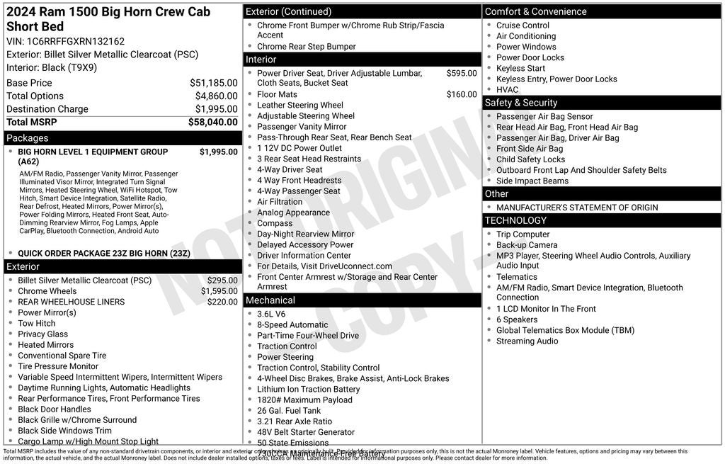 2024 RAM 1500 Big Horn/Lone Star