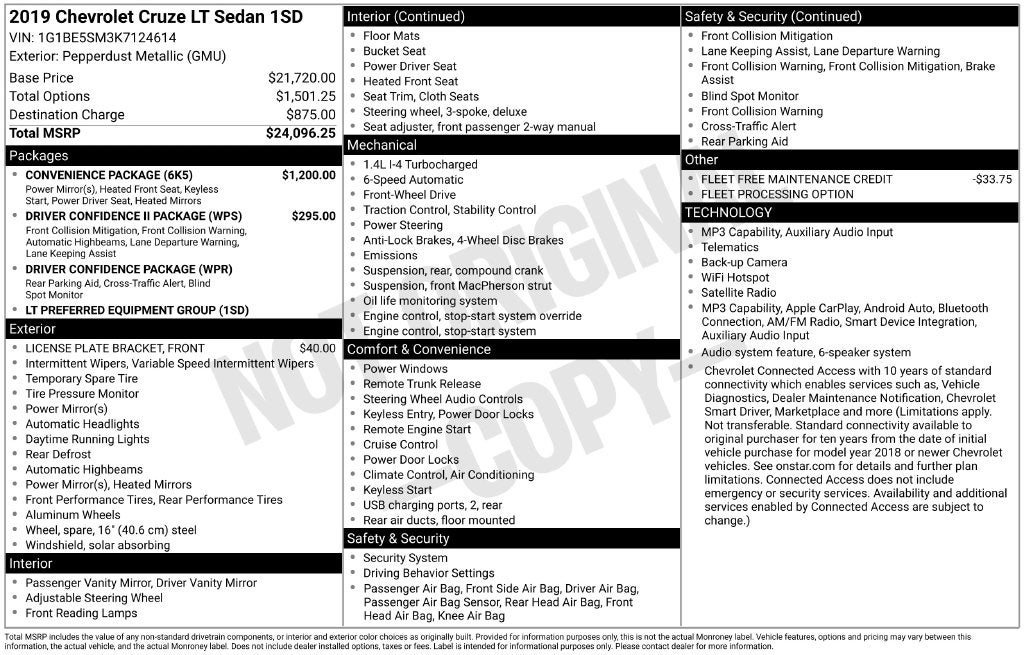 2019 Chevrolet Cruze LT