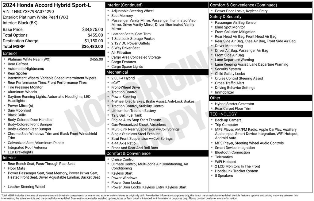 2024 Honda Accord Hybrid Sport-L