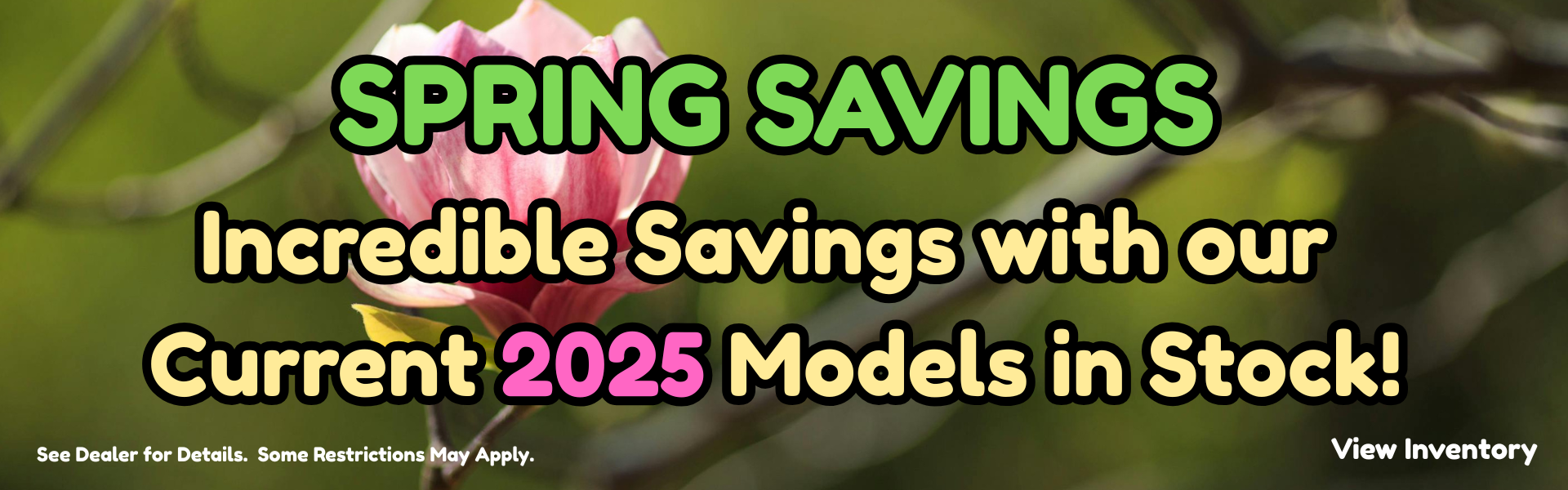 Spring savings 2025 models banner 2026