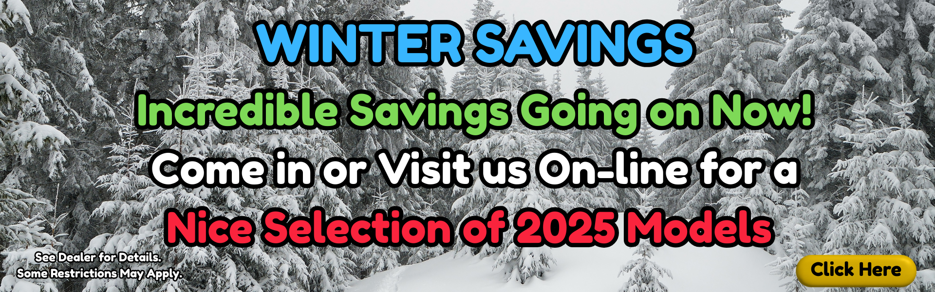 Winter savings 2025 models banner