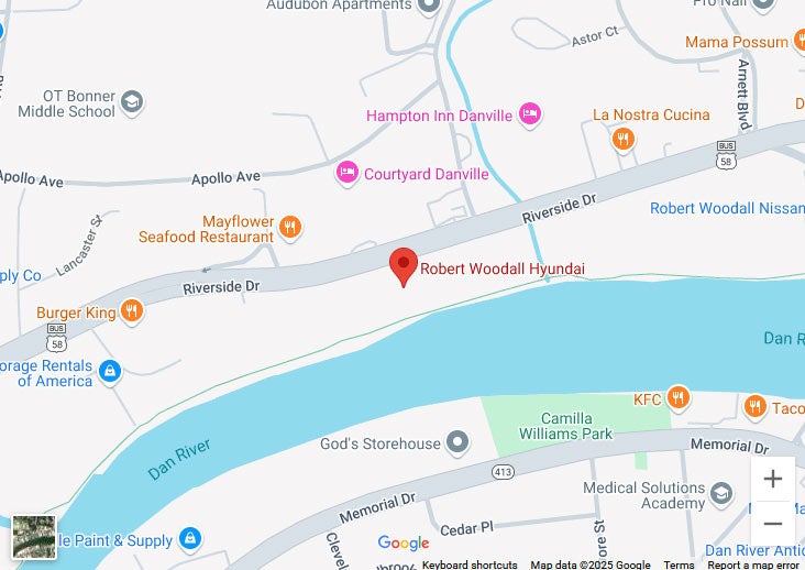 Robert Woodall Hyundai in Danville VA map